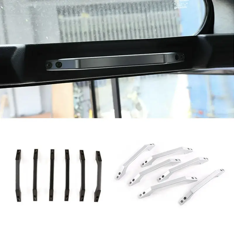 Aluminum Alloy Car Styling Front Rear Door Roof Grab Handle Cover For Land Rover Defender 90 110 130 2004 - 2015 2016 2017 2018