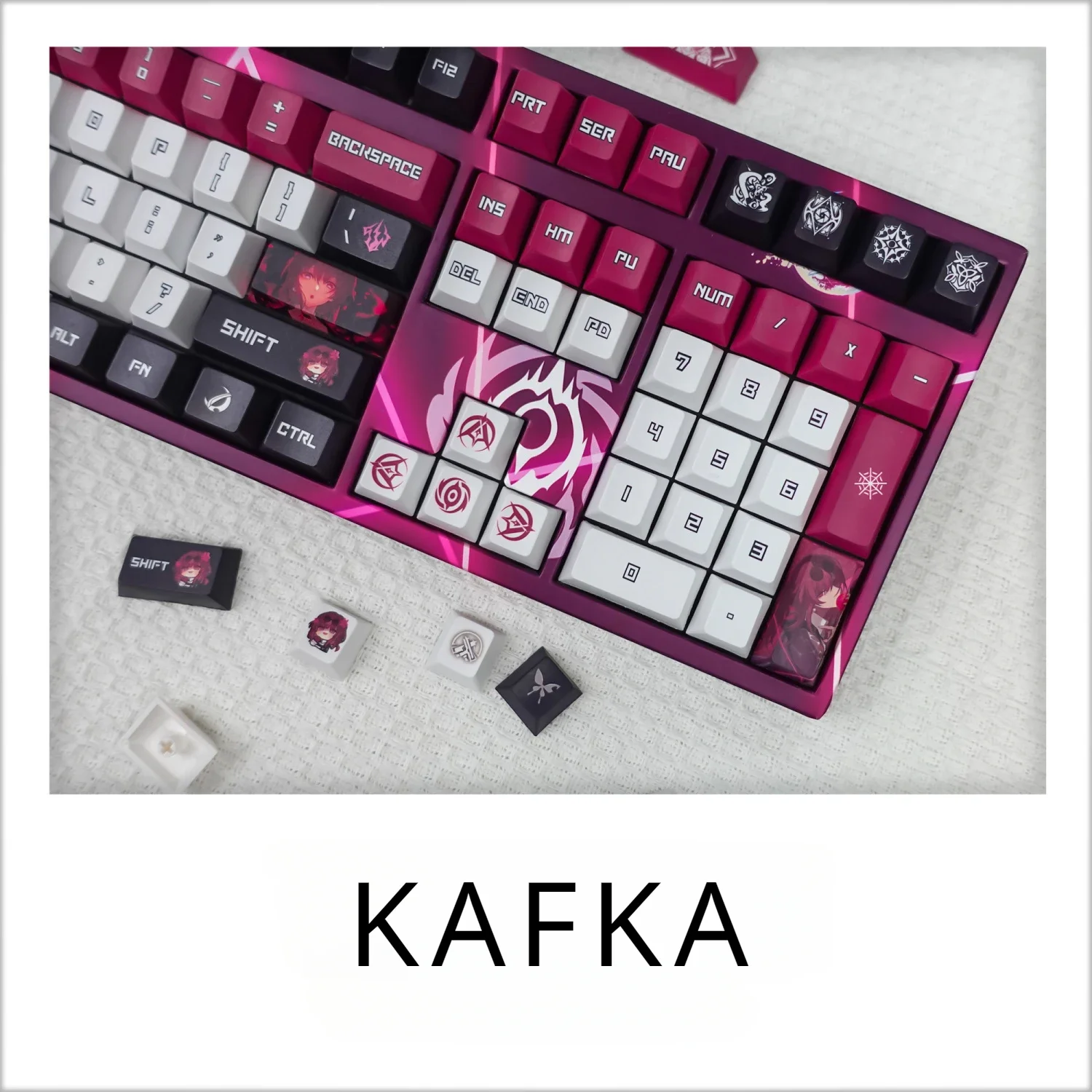 Imagem -03 - Pbt Mecânica Keycap Jogo 120 Chaves Honkai Starrail Kafka Cereja Cor de Framboesa Animação 2-dimensional Diy
