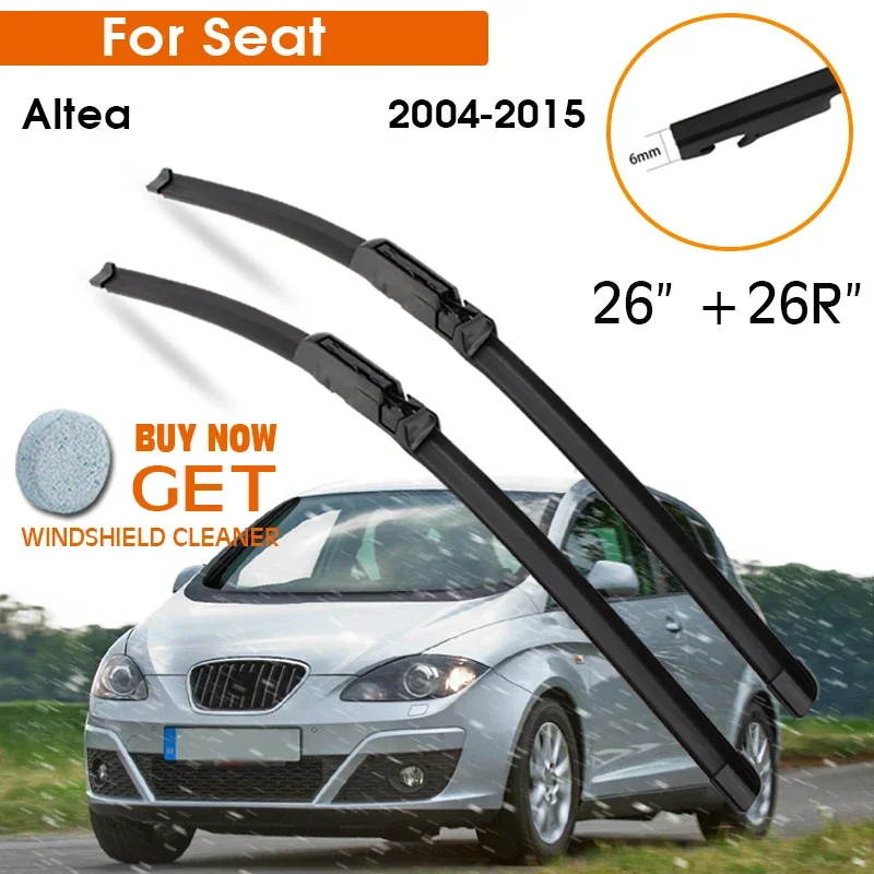 

Car Wiper Blade For Seat Altea 2004-2015 Windshield Rubber Silicon Refill Front Window Wiper 26"+26R" LHD RHD Accessories