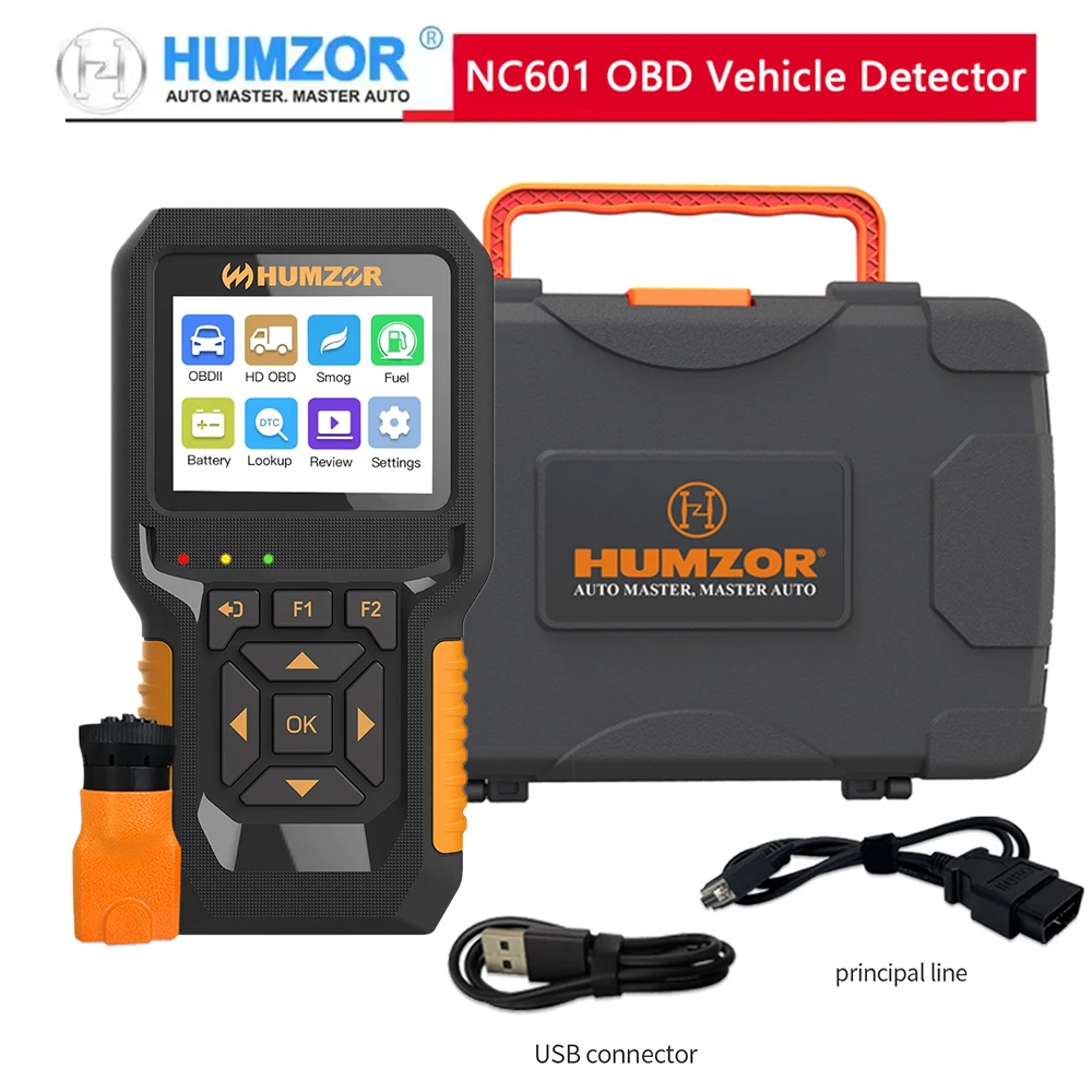 

Диагностический инструмент HUMZOR NC610 OBD2, автосканер 12В/24В для дизельных и бензиновых двигателей, считыватель кодов, анализ топлива, тестирование аккумулятора для грузовиков