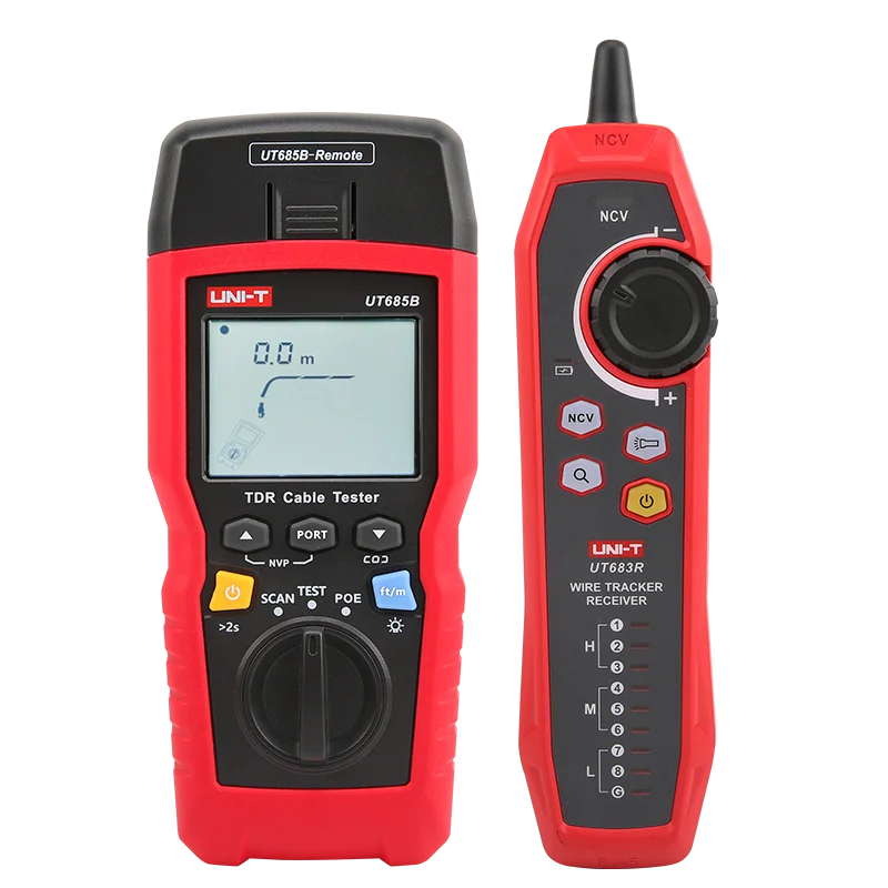 Uni t testador de cabo de rede tdr ut685b kit rastreador de cabo lan testador rj45 rj11 detector fiação display lcd ferramenta de rede