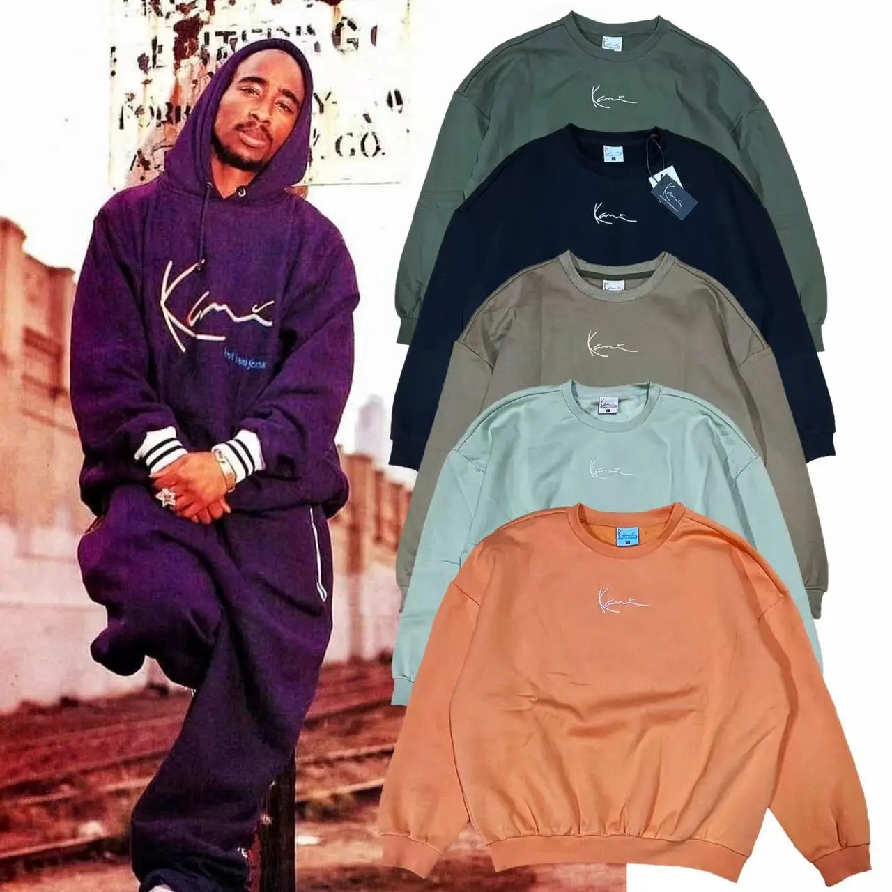 

Classic round Ne Hip Hop Loose Sweatirt Retro Oldschool Large Size Comfortable Cotton Polyester ex Dancewear