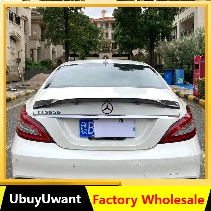 FOR Benz CLS Class W218 CLS 260 300 350 Carbon Fiber Car Rear Spoilers Trunk Tail Wing Lip Spoiler R Style 2011 - 2016