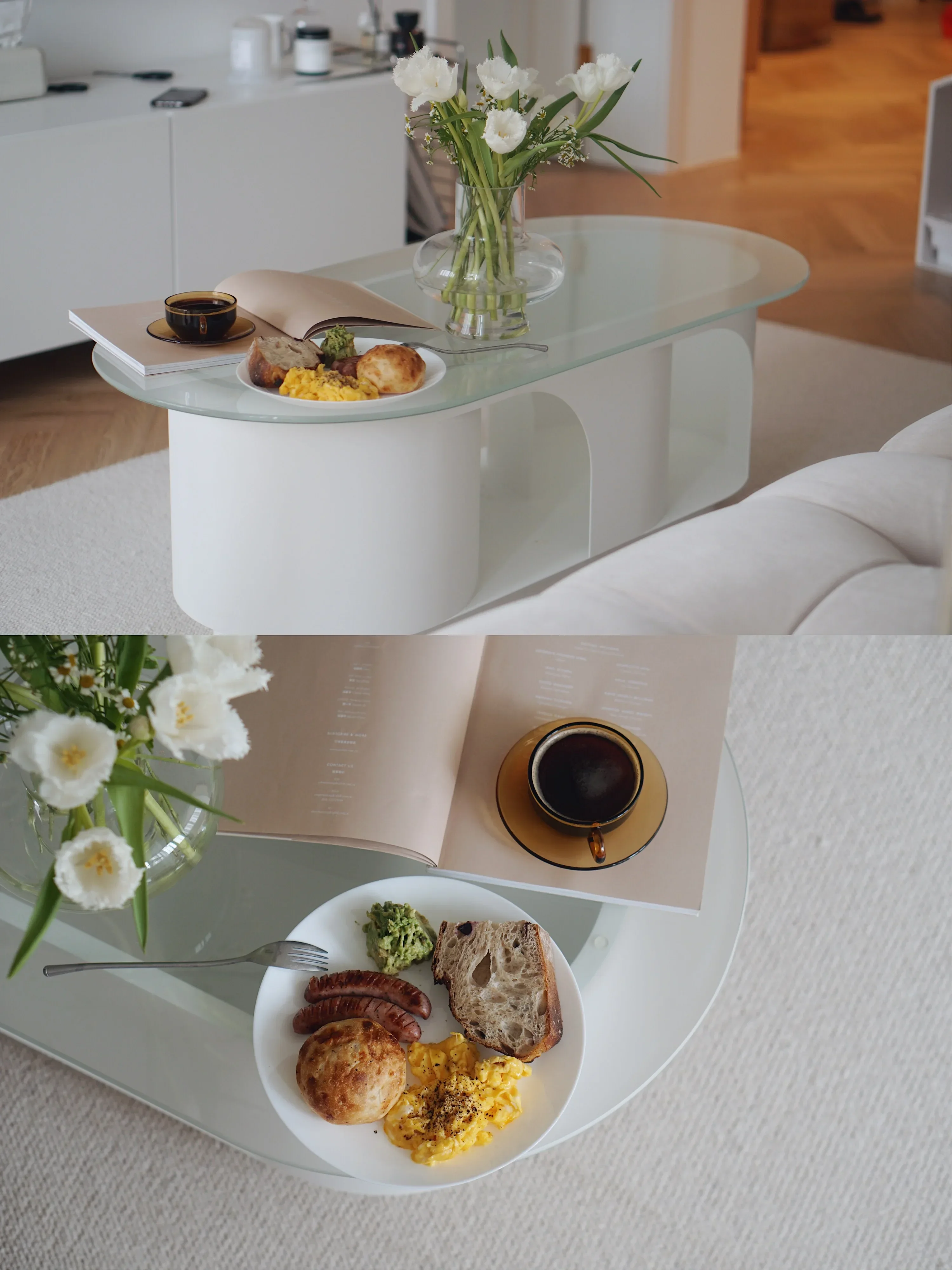 

Nordic Modern Design Glass Table Small Apartment Original Geometric Storage Capsule