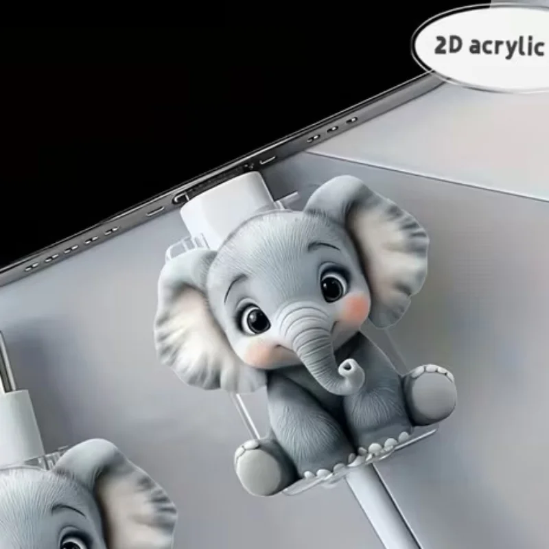 Cute Elephant Type-C Data Cable Protector Anti-Break Cover Universal for Mobile Phone Charging Cable Accessory
