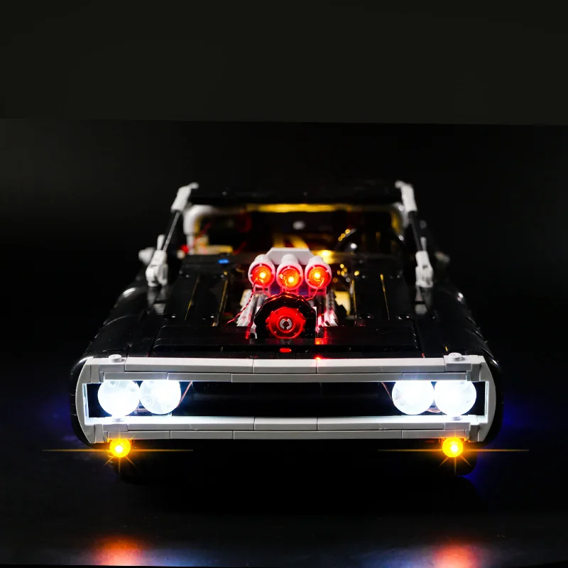 Zestaw świetlny LED DIY do modelu samochodu typu muscle car, sterowany pilotem, LED do ekspozycji 42111 Racing Heritage (tylko światła)
