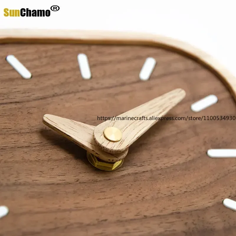 الإبداعية الجوز الأسود خشب متين ساعة طاولة صغيرة الشمال نمط غرفة نوم السرير مكتب زخرفة كتم طاولة الديكور