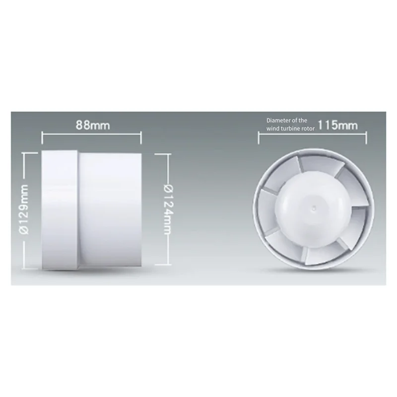 Fresh In-Line Extractor Fan Low Noise Air Blower Fan Bathroom Kitchen Fan Wind Volume
