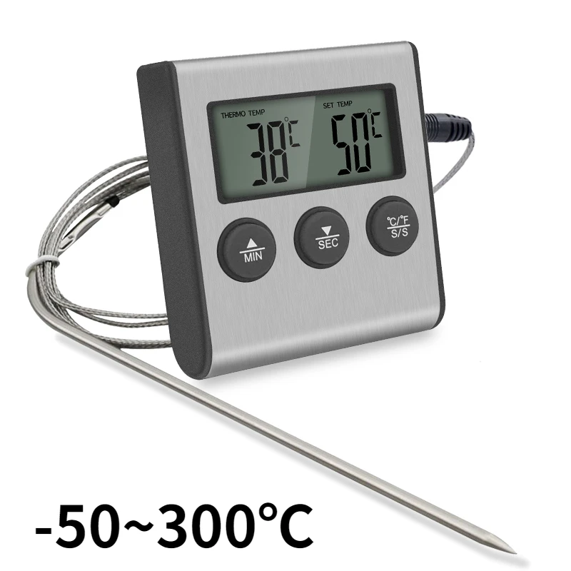 Tp700 Digital Remote Wireless Food Kitchen Oven Thermometer Probe For BBQ Grill  Oven Meat Timer  Temperature  Manually Set