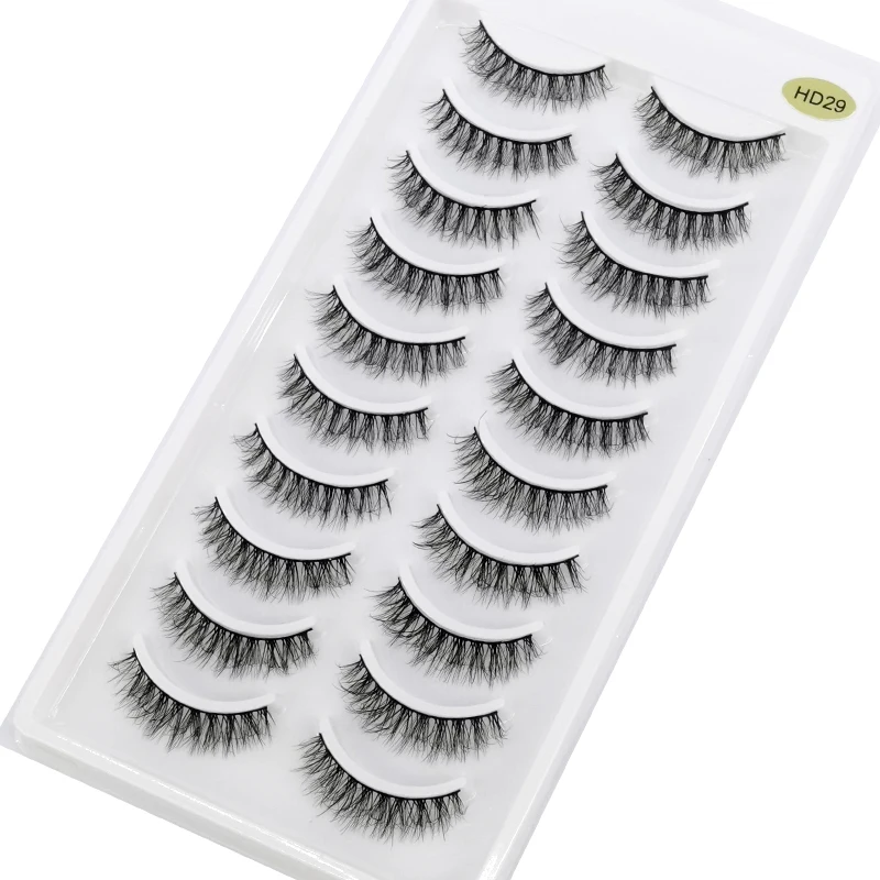 HBZGTLAD 10 คู่ขนตาปลอมธรรมชาติปลอมขนตายาวแต่งหน้า 3d mink eyelashes eyelash extension mink eyelashes สําหรับความงาม