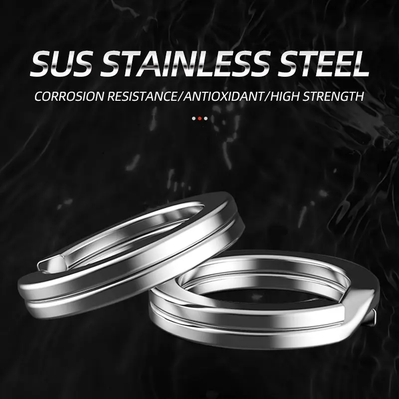 ShareShark 200pcs/box High-Strength Stainless Steel Split Rings for Fishing Lures Loop Corrosion-Resistant Connector Rings view 2
