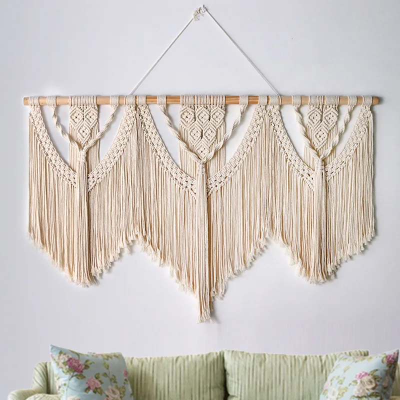 Large Macrame Wall Hanging Tapestry Boho Style Hand Weaving For Home Decor Curtain Wedding Living Room Background Decoration