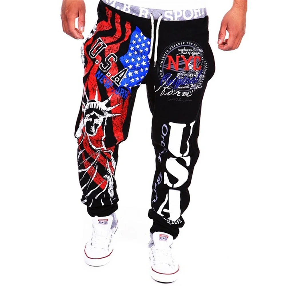 

Europe And The United States Cross-Border New Autumn And Winter Men's Sports Pants, 3D Printed Thick Pants Men, Fashion Youth Le