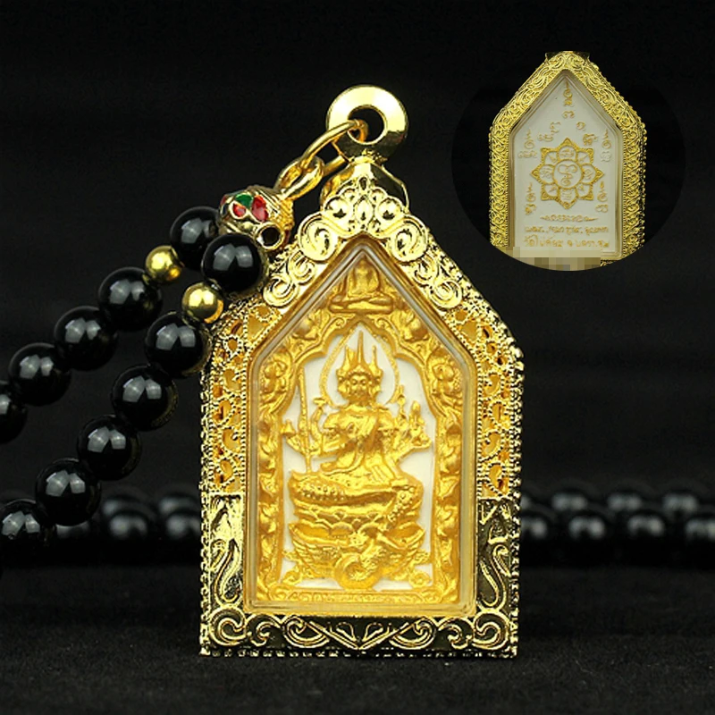 

Southeast Asia Thailand Temple four-faced Buddha figure Pendant Amulet # Efficacious talisman bless safety healthy GOOD LUCK