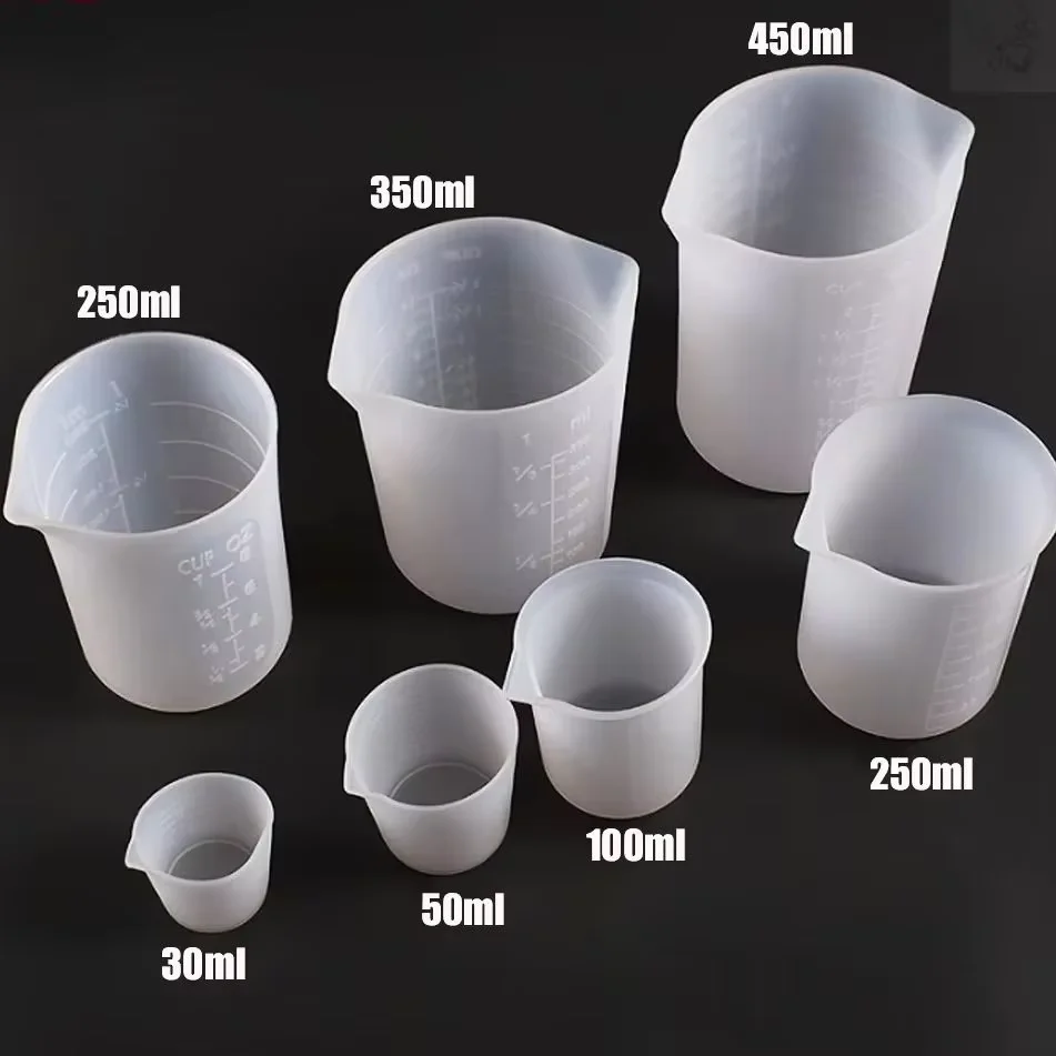 Gobelets doseurs en silicone pour résine époxy, outils de bricolage pour artisanat, 1000ml, 600ml, 450ml, 350ml, 250ml, 100ml, 30ml