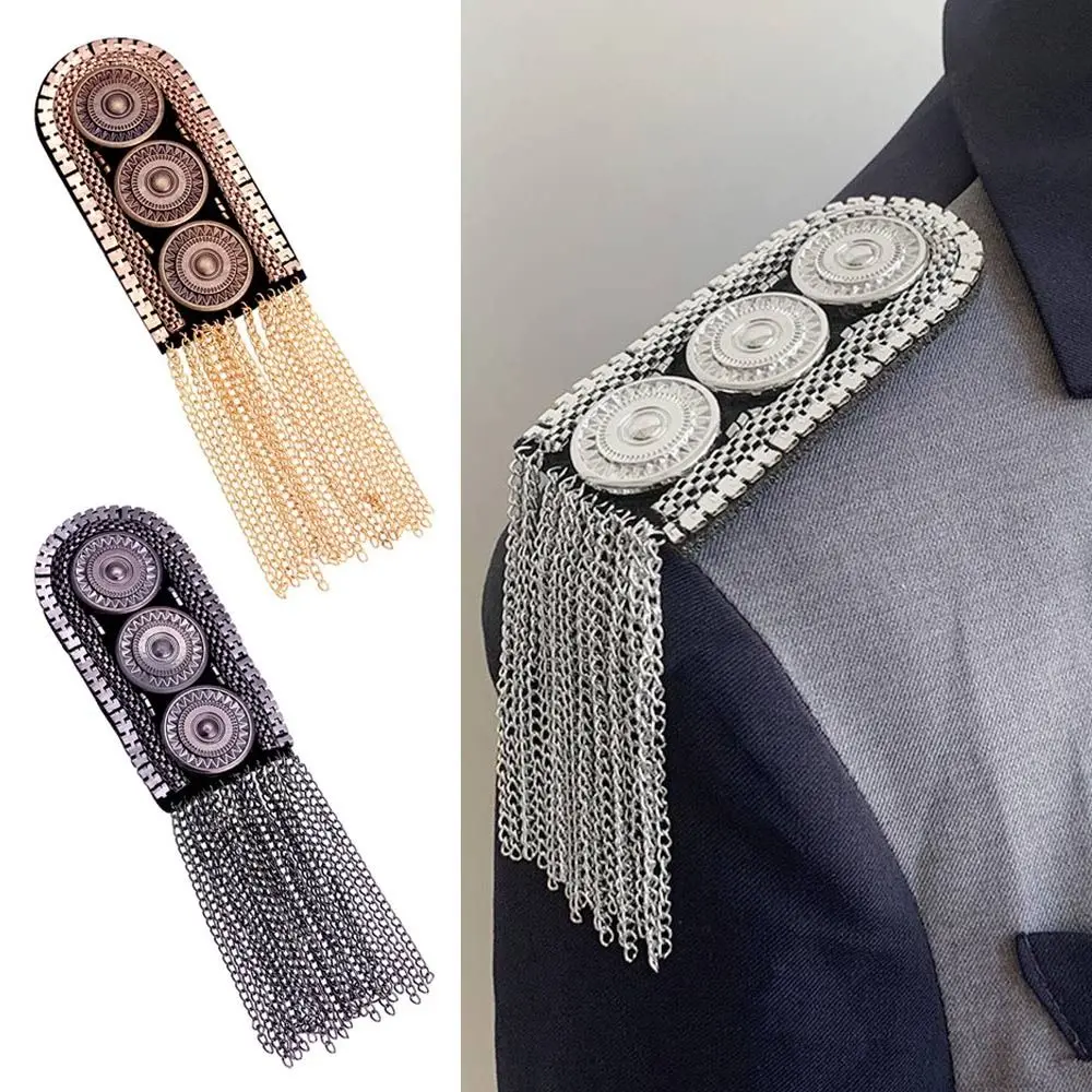 Delicate Handmade Tassel Epaulette Rhinestones Classical Shoulder Jewelry Long Chain DIY Clothing Accessories Men Women