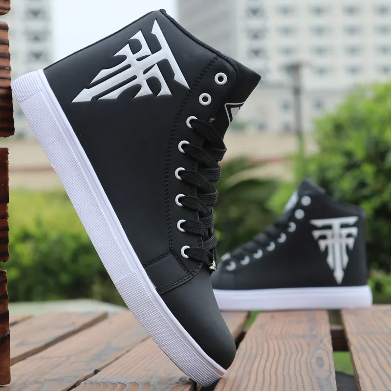 New Fashion High Top Sneakers Man White Sneaker Flat Comfortable Shoes Male Autumn Spring Popular Vulcanize Shoes Big Size 39-48