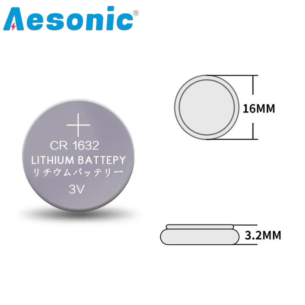 10PCS 3V 125mAh CR1632 Coin Cells Batteries CR 1632 DL1632 BR1632 LM1632 ECR1632 Lithium Button Battery for Watch Remote Key