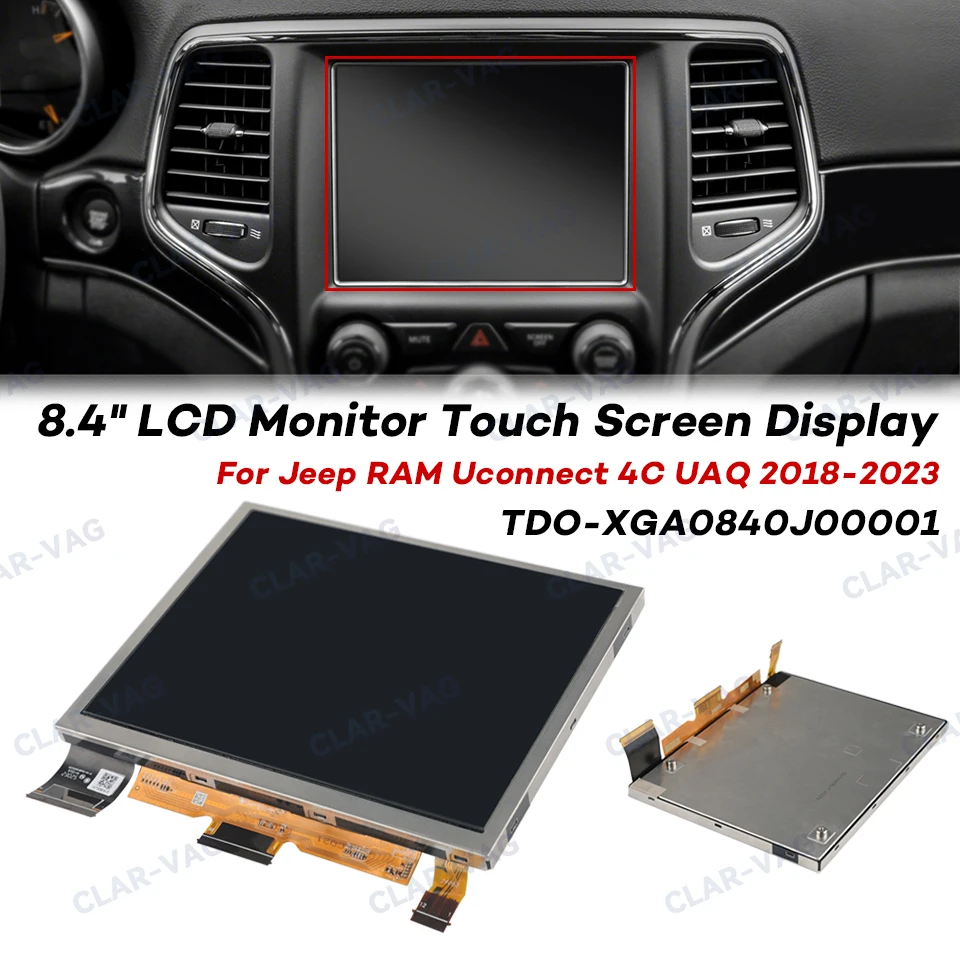 New 8.4 inch LCD Touch Screen Display TDO-XGA084 68388570AB TDO-XGA0840J00001 For Jeep Chrysler RAM Uconnect 2018-2023 Car Radio