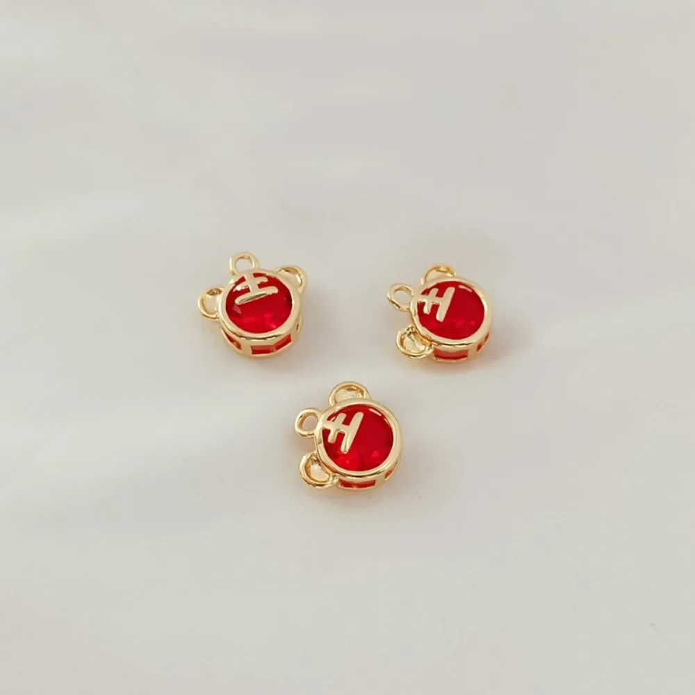 

14K Gold-plated Zircon Small Tiger Pendant, Round Tiger Head Bracelet Necklace, DIY Handmade Accessory Beading