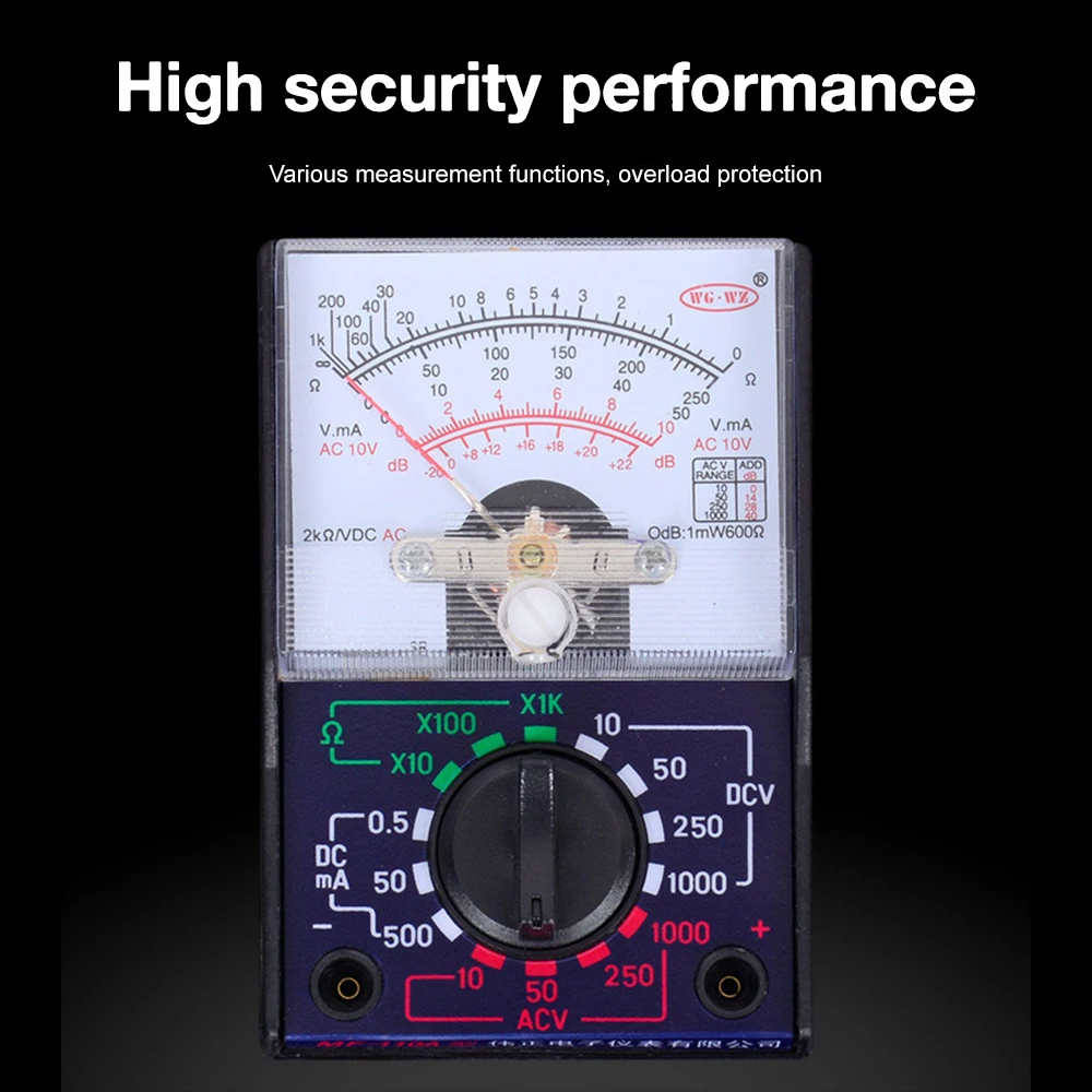 MF-110A Multimeter Portable Electric Analog Multitester Pointer Voltmeter Ammeter AC/DC Voltage Current OHM Multi Meter Tester