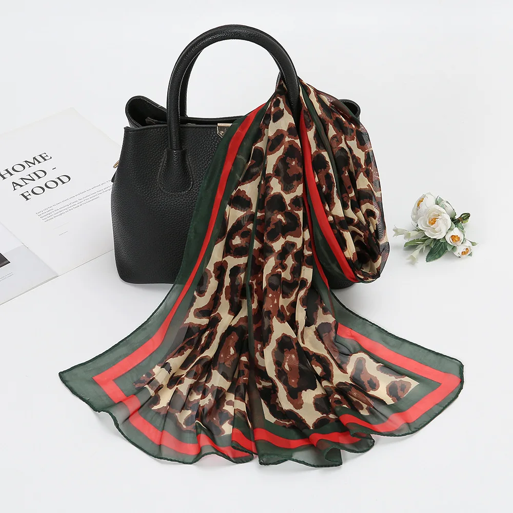 1 sexy leopard print vintage scarf, new women's versatile breathable lightweight shawl.