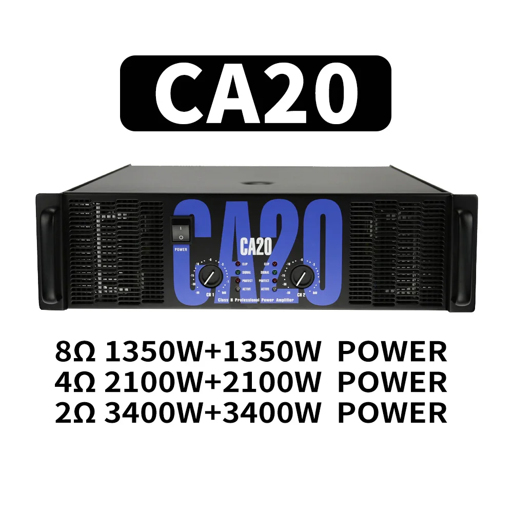 CA20 Professional Digital 3U High Power Amplifier 1350W*2 Audio for Disco Outdoor Concerts Subwoofer Speakers Stage KTV