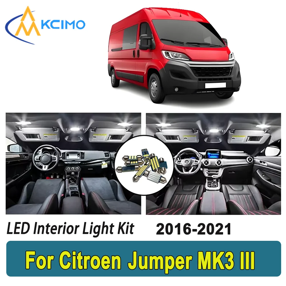 

New Light Bulb For Citroen Jumper MK3 III (2016-2021) Premium Bright LED Interior Dome Map Trunk Light Kit New Car Led Lamps