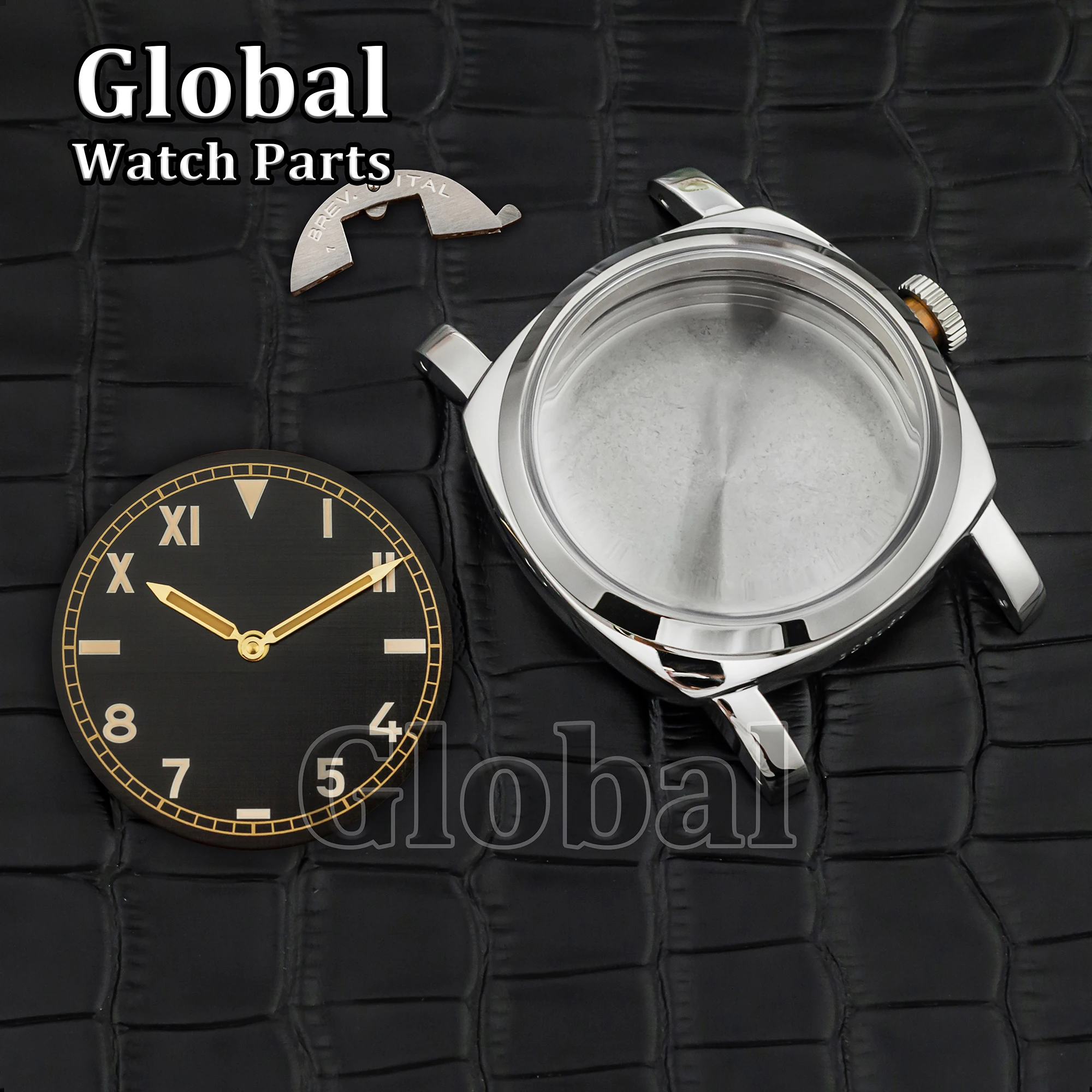 

for PAM 6152 High-end Men's 47mm Stainless Steel Watch Case Fit ETA6497/6498 ST3600 Movement Dial Luminous Hands Mod Watch Parts