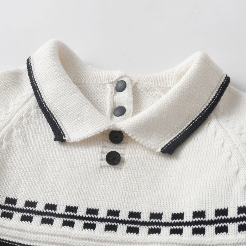 

2025 Kids First Birthday 100 Days Clothes Lapel Knit Romper Children Cotton Outfits New Matching Autumn Winter Costumes Baby Boy