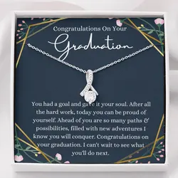 【Necklace+Card+Gift Box】College Graduation Gift For Her, PHD Graduation Gift For Daughter High School Graduation Gift For Friend