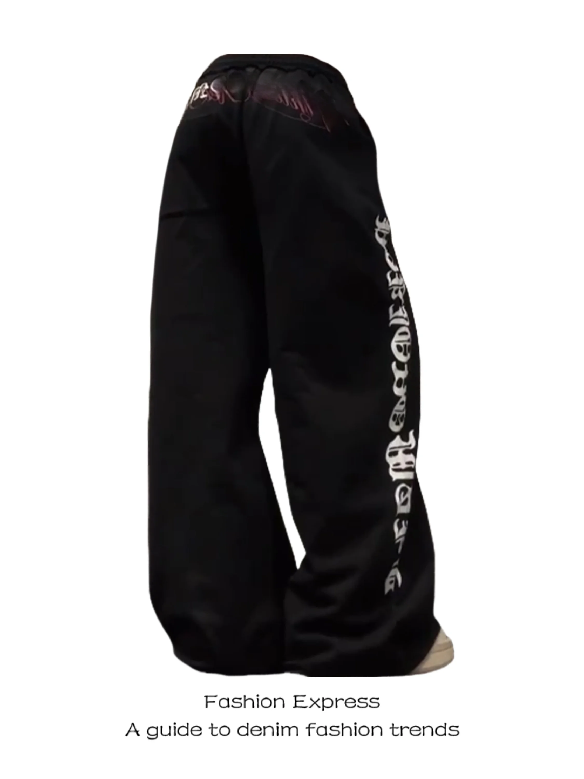 

Женские спортивные брюки Bla American Retro с буквенным принтом, высокой талией и шнурком, повседневные свободные прямые брюки для осени