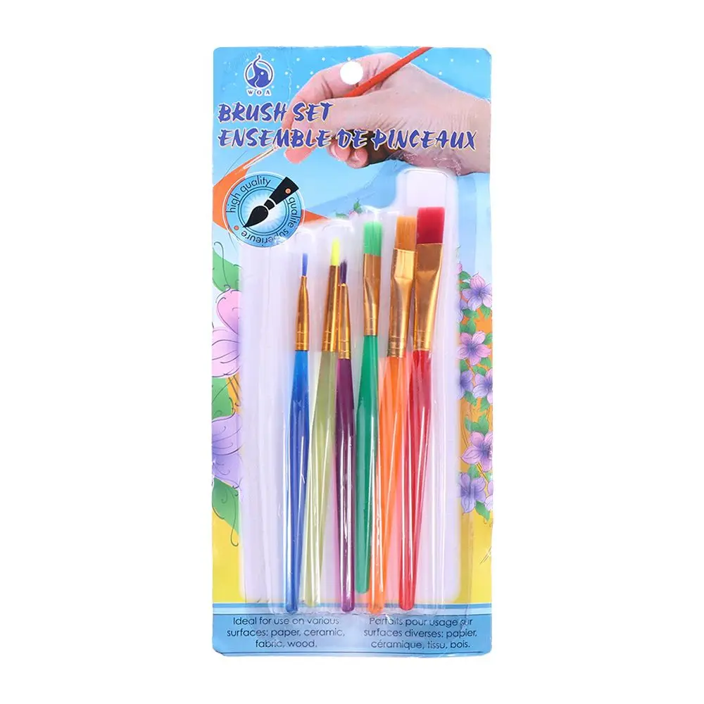 6pcs/set Professional Drawing Stationery Student Painting Art Paint Brushes Art Supplies Acrylic Oil Brushes Painting Kits