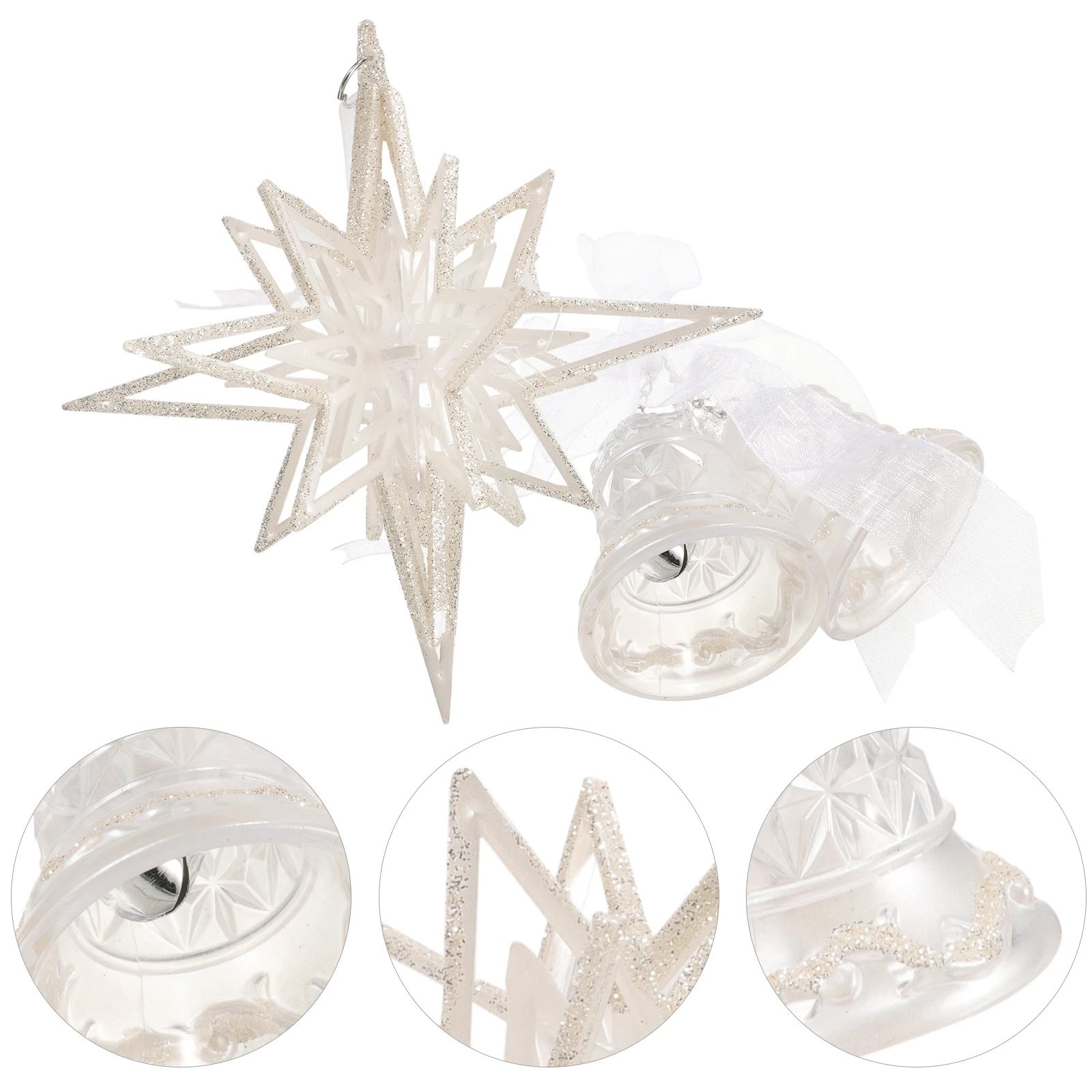 

2Pcs Christmas Tree Pendant Hanging Bell Decoration Star Ornaments for Xmas Party Home Garden Decor Supplies Xmas Tree Ornaments