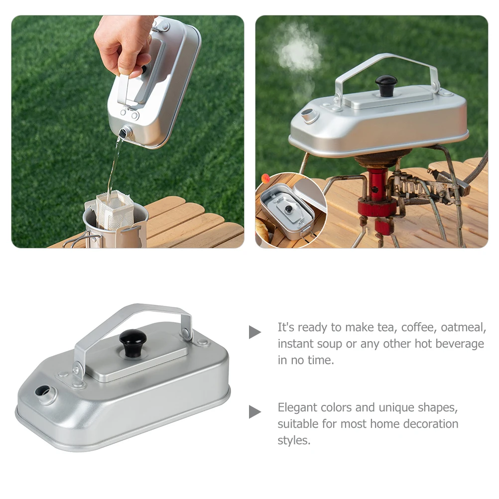 

Portable Aluminum Kettle for Camping Travel Boil Water Stovetop Boiler Outdoor Tea Pot Foldable Wear Resistant Kitchen Water Pot