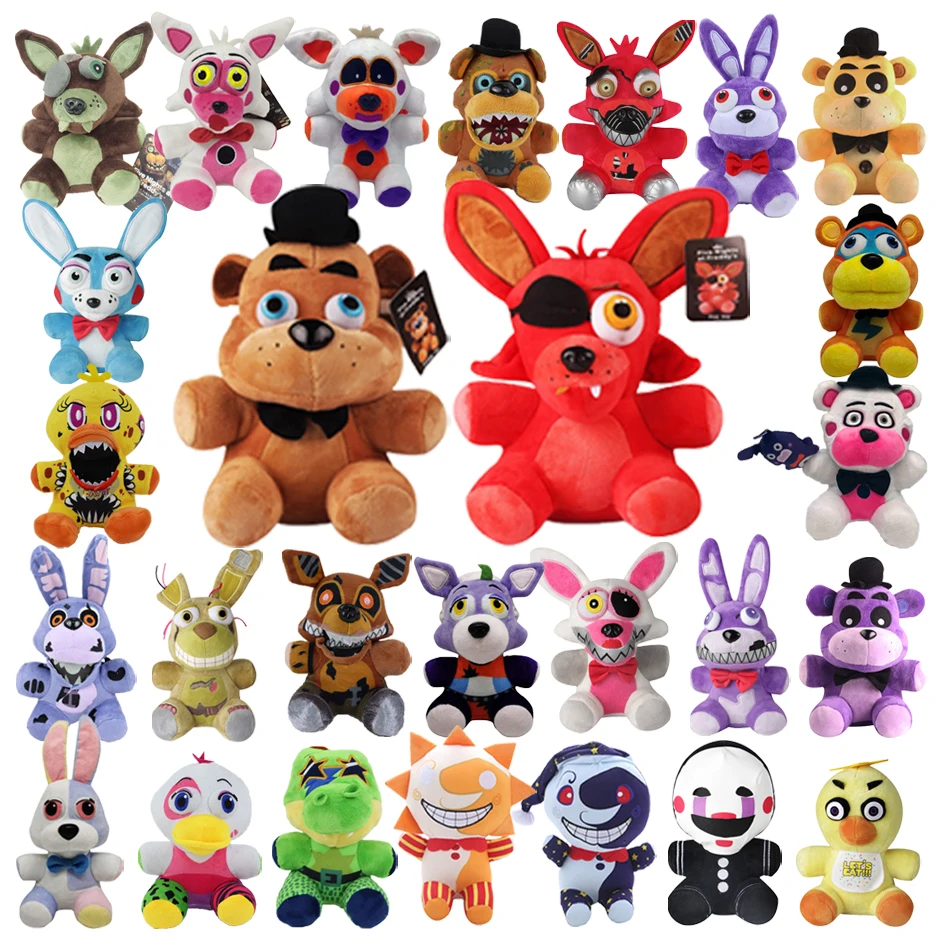 

FNAF 18CM Plush Toys Bonnie Bear Foxy Cute Cartoon Stuffed Dolls Five Night at Freddy's Freddy Toys Gift for Children