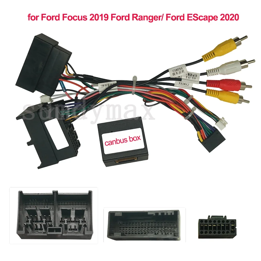 

Car radio Power Cable Adapter Canbus Box For Ford Focus Kuga ASPIRE KA figo Harness Wiring Cables Car Radio Power Cable