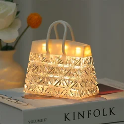 Creative Night Light Acrylic Crystal Handbag With Hand Gift for Children's Gift Bedside Atmosphere Deco  Led Small Table Lamps