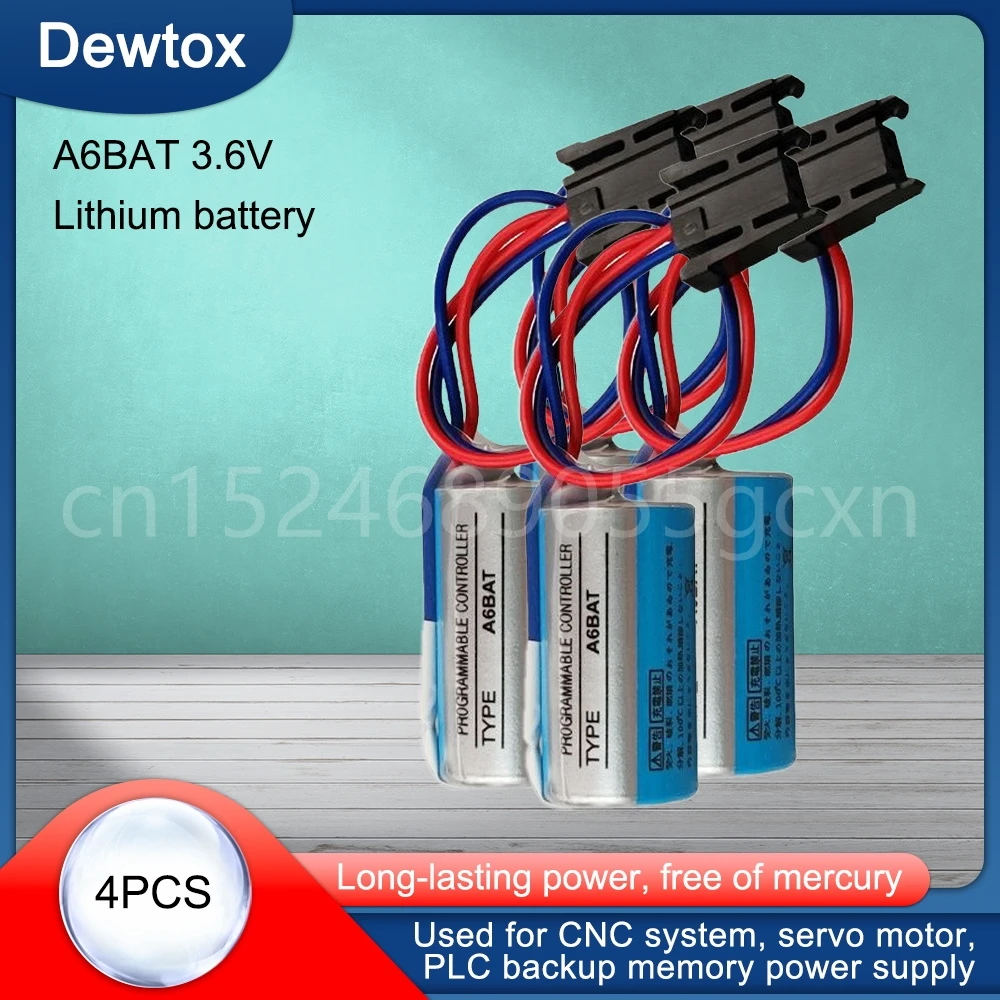 4PCS NEW ER17330V 3.6V PLC Battery Replacement Lithium Batteries for CNC System Mitsubishi Servo A6BAT PLC Battery