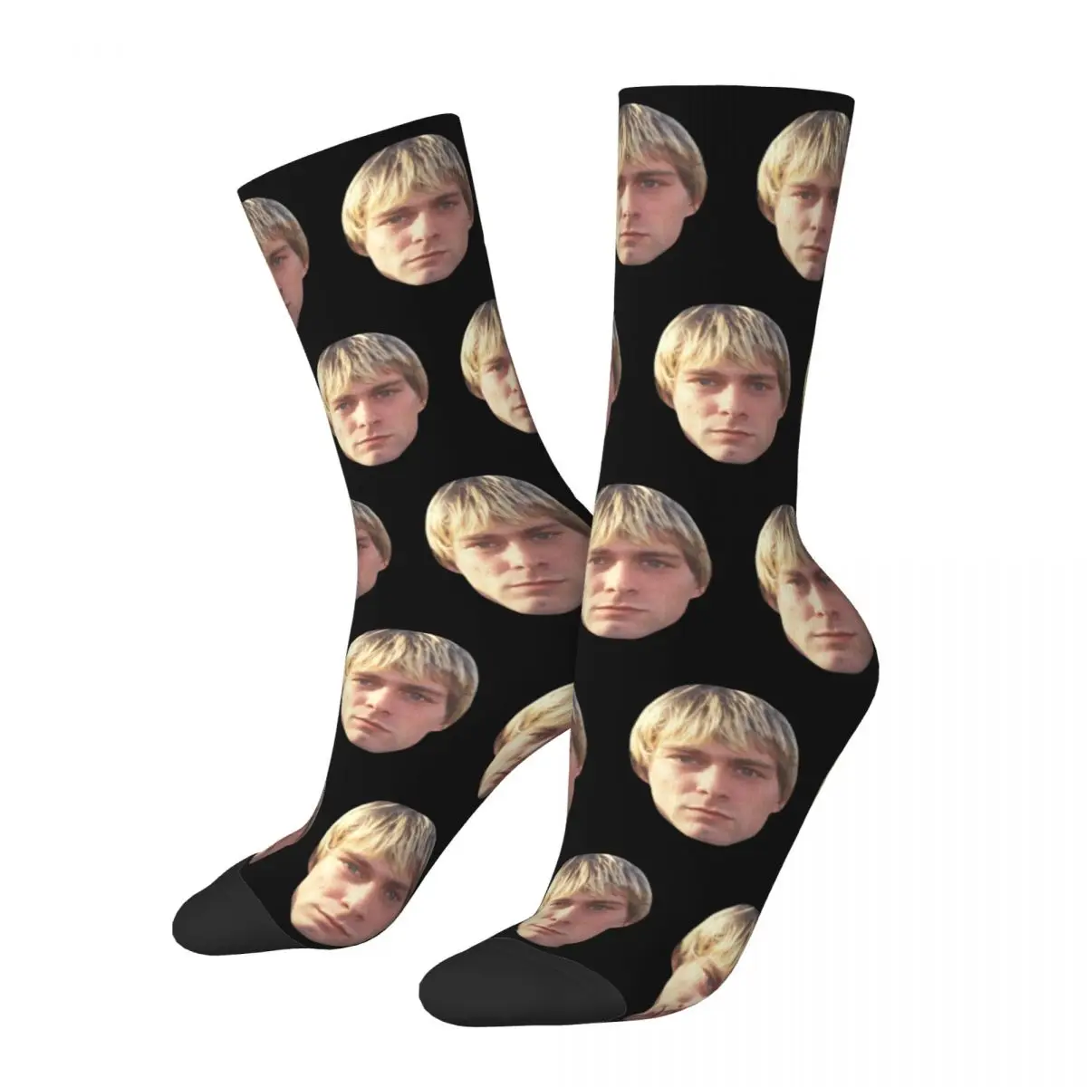 Colorful Kurt Cobain Soccer Socks Polyester Middle Tube Socks for Women Men Sweat Absorbing