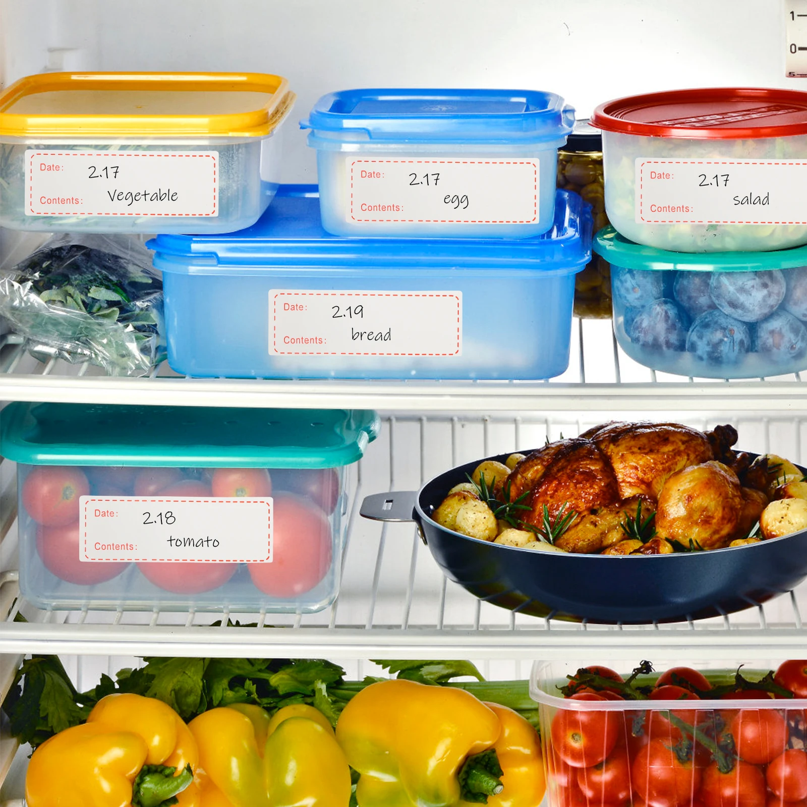 

Self Adhesive Food Stickers for Jars Freezer Kitchen 3 Rolls Removable Copper Plate Labels Date Storage Containers