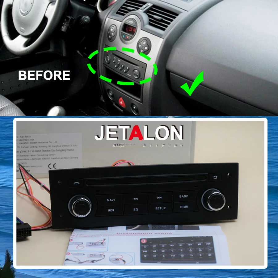 For RENAULT Megane 2 2002-2008 for RENAULT Fluence OEM Style Control Panel to Android Screen Car Video Player Plug to play