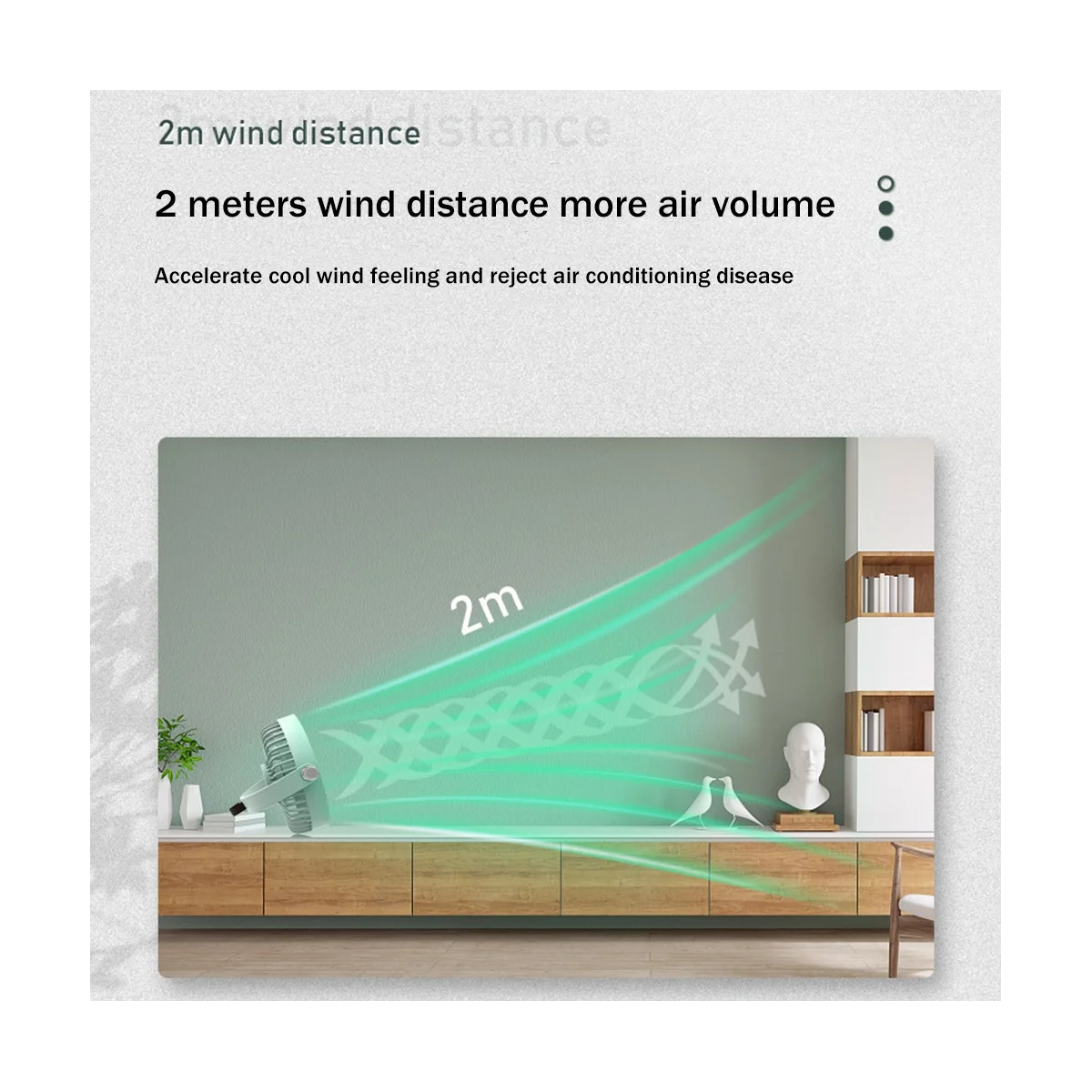 Outdoor Camping Tent Ceiling Fan 3000MAh Rechargeable 3-Gear Suspended Mosquito Net Desktop Fan in Dormitory-Black-HIM