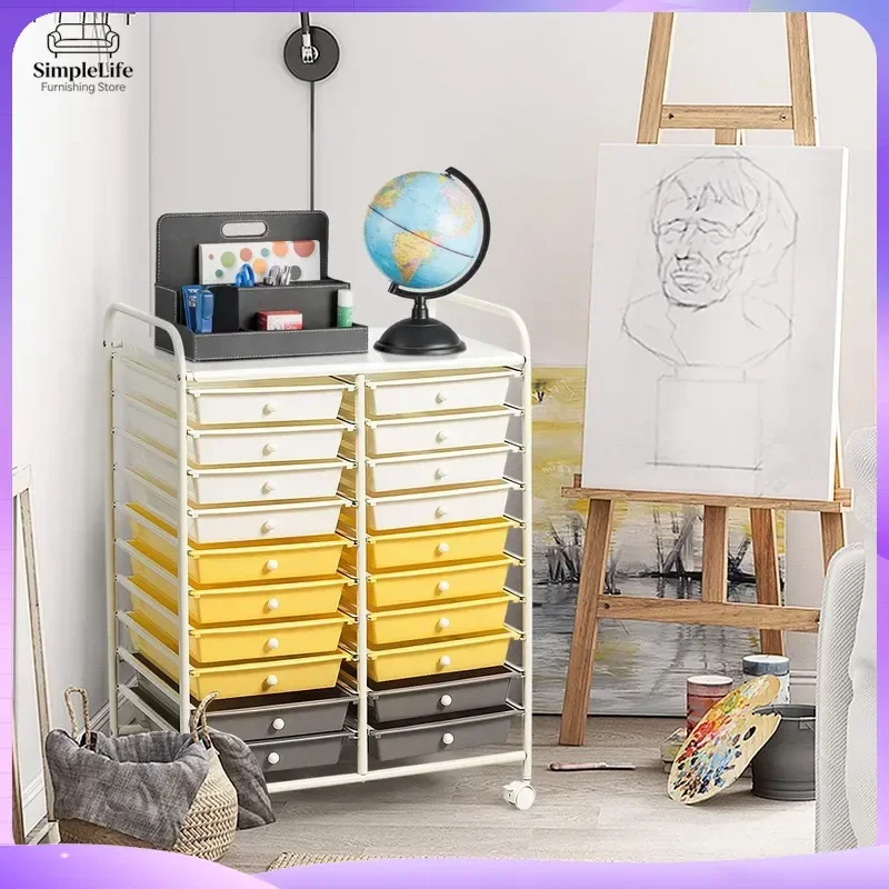 Multifunctional Rolling Kitchen Cart with Storage Shelves and Hooks for Spices Utensils and Cookware Portable Utility Trolley