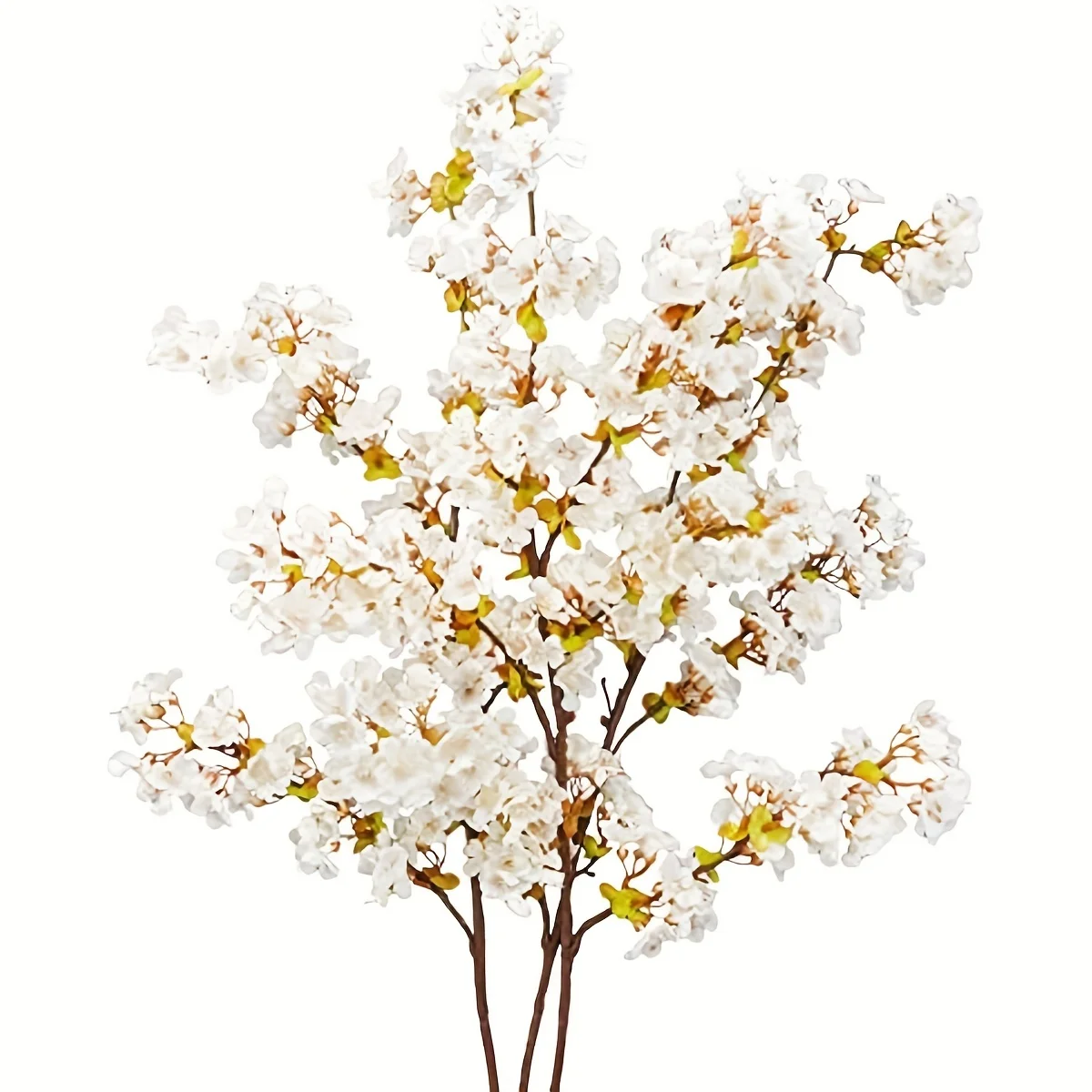 3pcs Elegant White/Pink Silk Cherry Blossom Branches for Weddings and Home Decor - Lifelike Artificial Cherry Blossom Tree