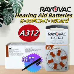 New RAYOVAC EXTRA 6-60Pcs Hearing Aid Batteries A312 312A P312 PR41 High Performance Zinc Air Battery For BTE CIC RIC OE Hearin