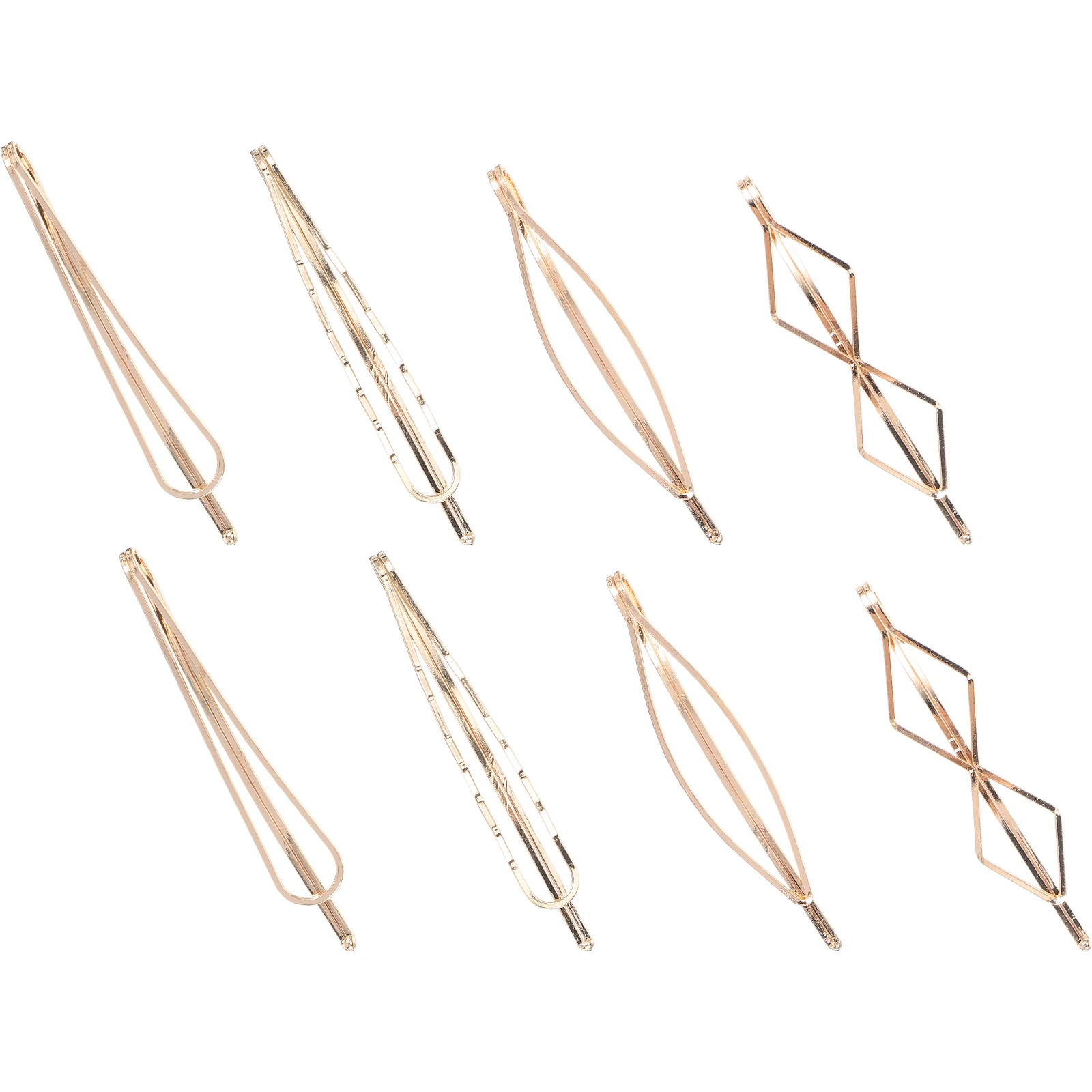 

8pcs Gold Clip Geometric Hairpin Headdress Barrette Women Bobby Hair Accessories Girls Styling Aid Comfortable Beautiful