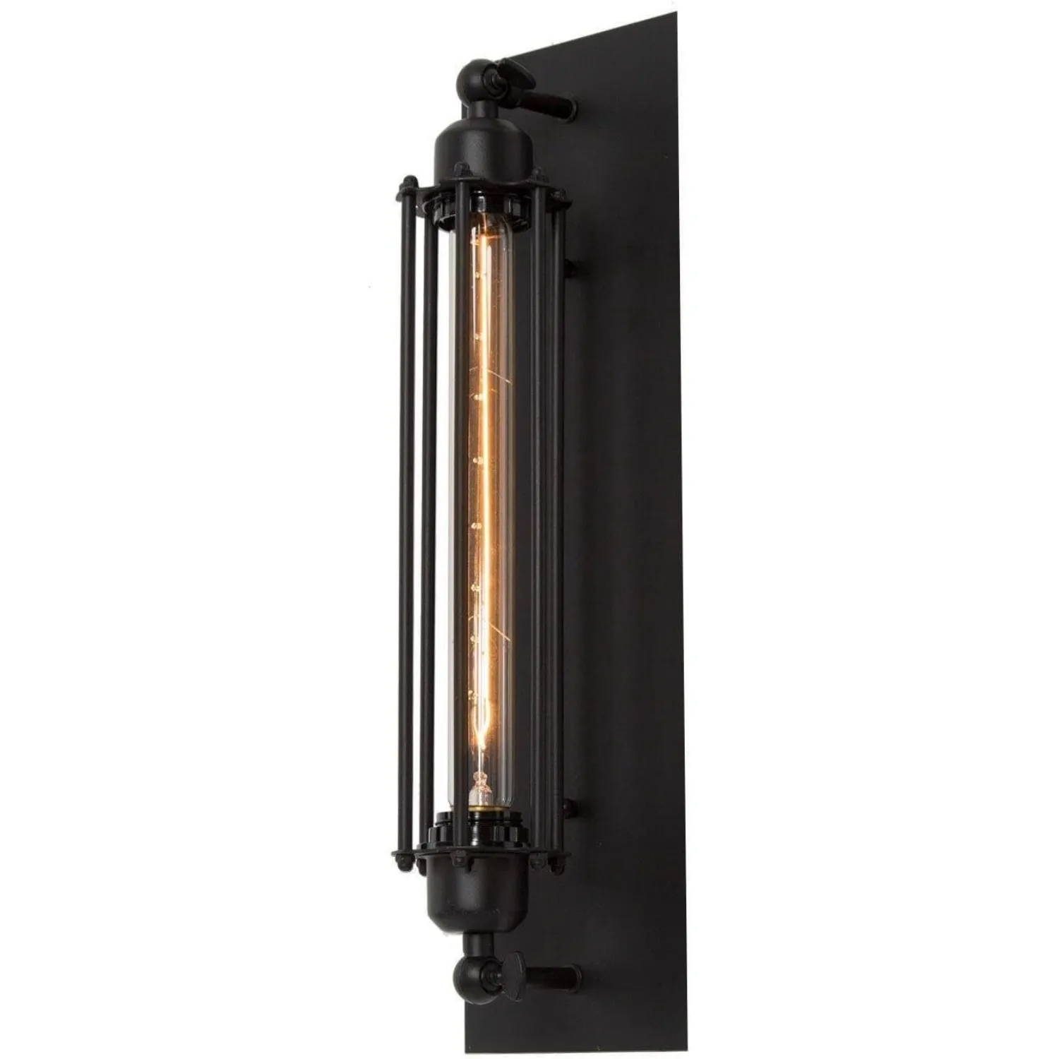 JOYINLED E27 Wall Sconce Industrial Lighting Rustic Style with Wire Cage for Foyer Bedroom Hallway Kitchen Matte Black Wall Lamp