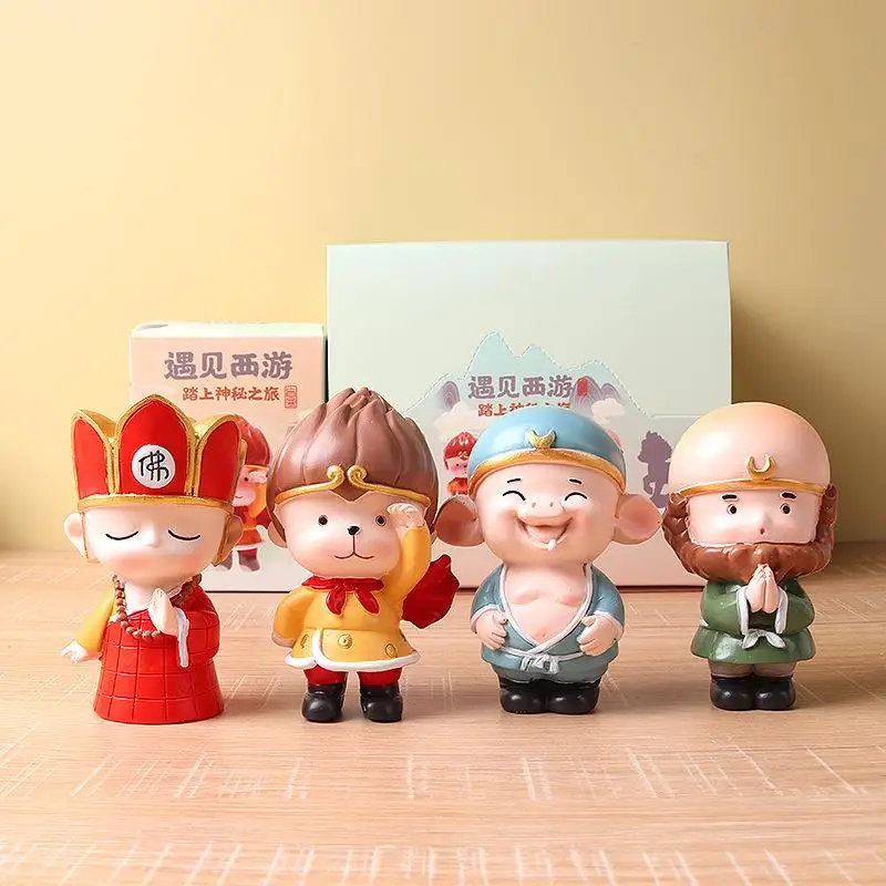 Encountering Journey to the West Cartoon Figurine Monkey King Sun Wukong Tang Sanzang Pig Eight-Dweller Decorative Display Piece