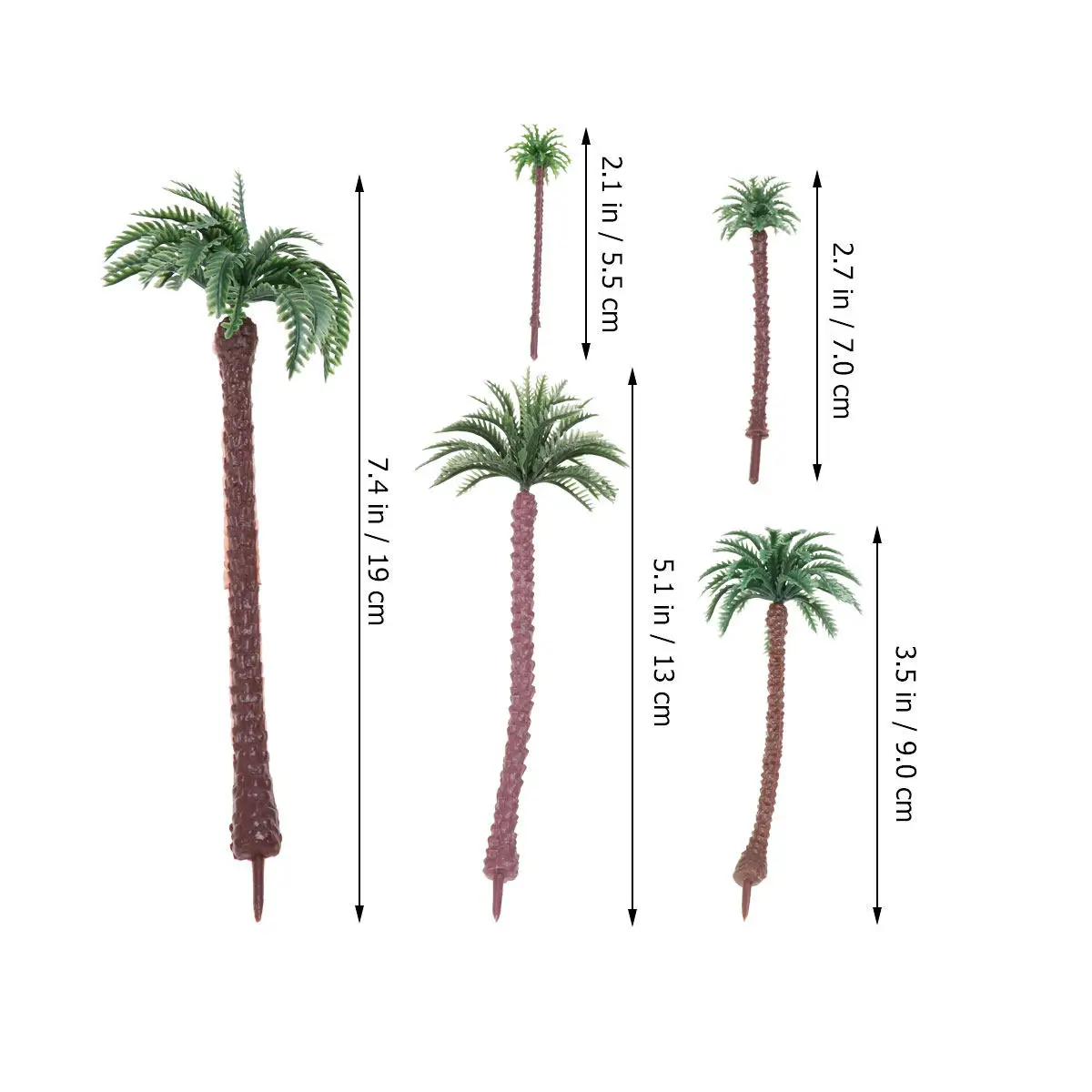 10Pcs Plastic Mini Palm Tree Models For Architectural Model Trees Architecture Student Green Landscape Decor